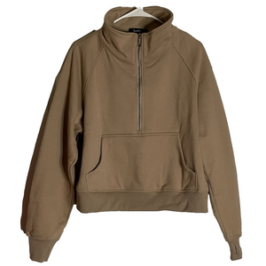SUNBS Half-Zip Pullover Sweatshirt, Women’s L, Beige
